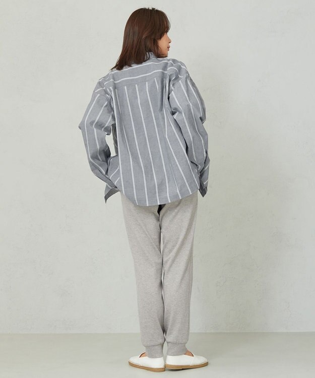 JOSEPH ABBOUD MOUNTAIN 【SPACE／UNISEX】JOE COTTONワイドストライプ シャツ ネイビー系2