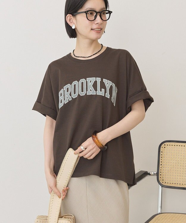 AMERICAN HOLIC BROOKLYN ロゴTシャツ Brown