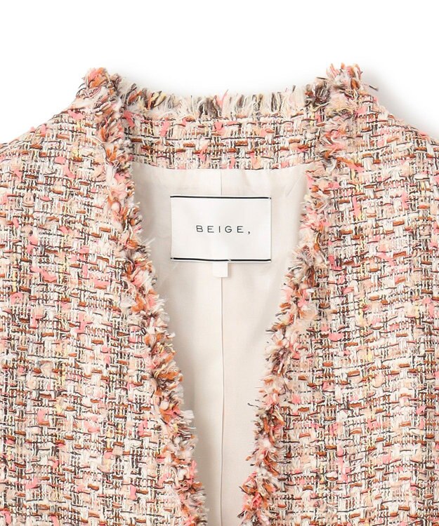 BEIGE， 【Oggi 4月号掲載】TEASEL / オーバーサイズツイードジャケット PINK MIX
