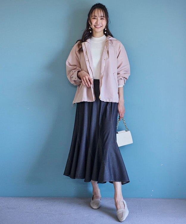 ANY SIS S 【洗える】デニムライクエスカルゴ スカート シャンブレー