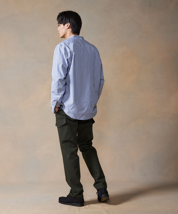 J.PRESS MEN ハイパワーストレッチスローンカーゴパンツ ダークグリーン系