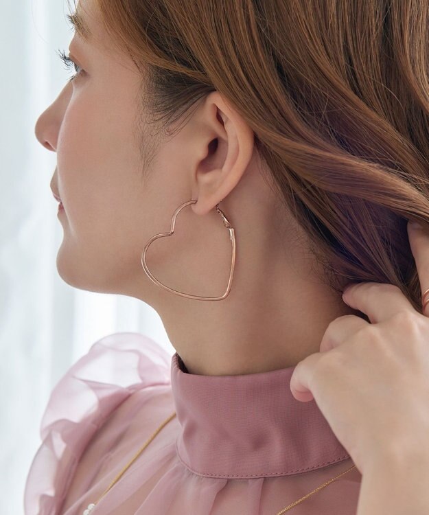 Phoebe ハートフープピアス　ローズゴールド ローズゴールド