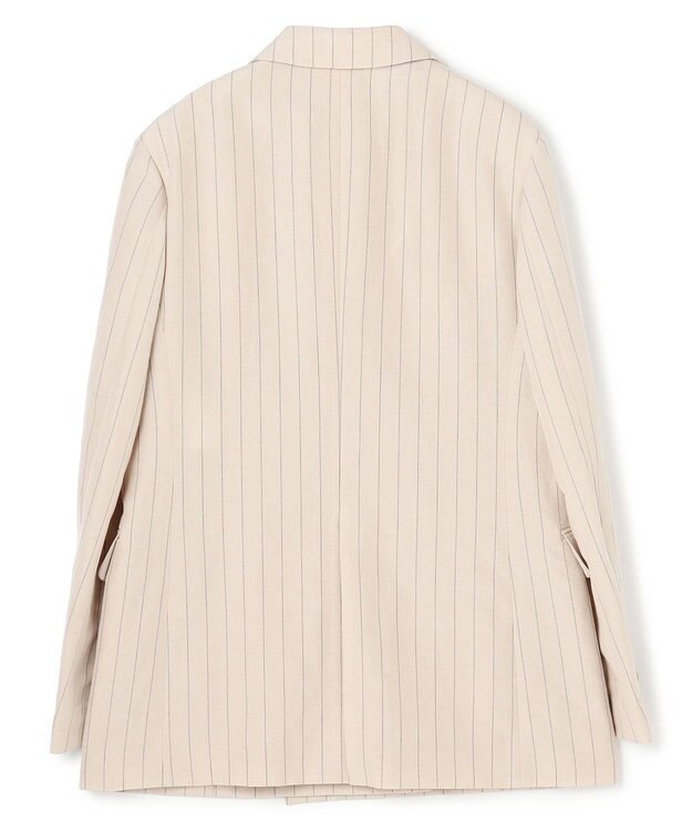 BEIGE， ERYTH / リネンストライプダブルジャケット Flax × Bordeaux