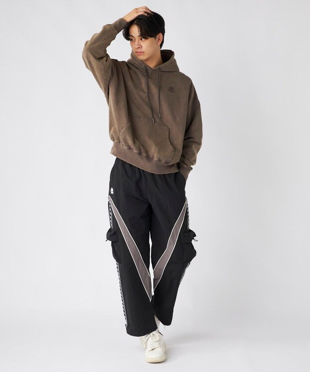 OP／FILA 【Kappa】ワイドシルエット バンダトラックパンツ ブラック