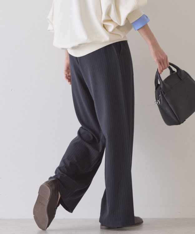 AMERICAN HOLIC 【イージーケア】ベイカーリラックスパンツ Stripe Navy