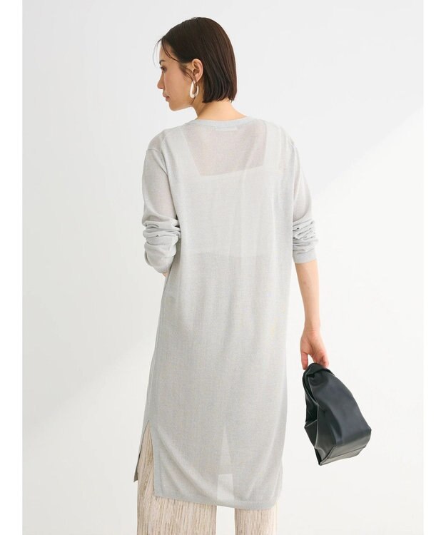 Green Parks 推しニット　ロング丈カーディガン Gray Mixture