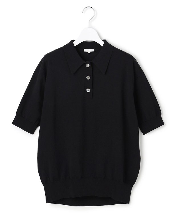 23区 L 【R(アール)】アイスニット 襟付きデザイン トップス ブラック系