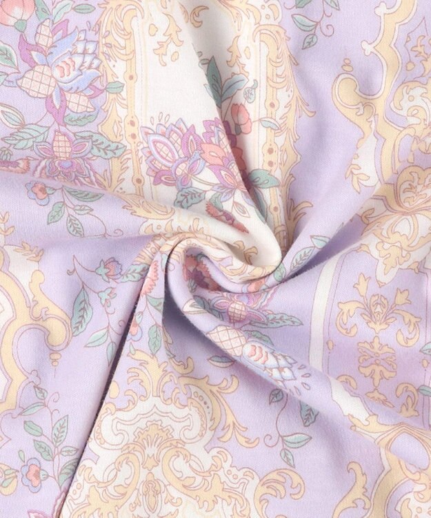 WACOAL ワコール_リラックス＆スリープ パジャマ 長袖 長ズボン 綿100％(本体) スムース素材 ハドンホール 上下セット 前開き ミントン NDV140 /ワコール パープル