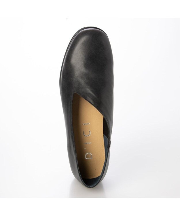 MODE ET JACOMO <D'ICI>カットラインミドルヒールシューズ ブラック