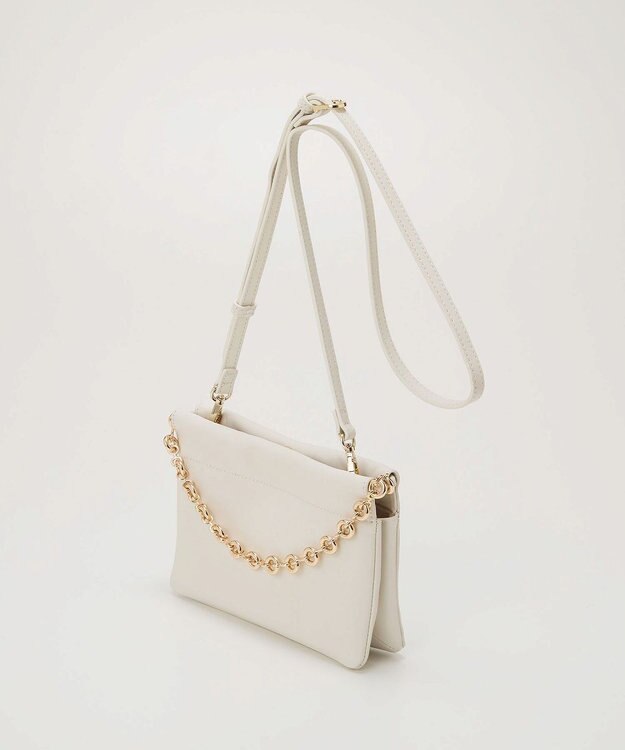 TOPKAPI 【TREASURE TOPKAPI】スムース レザー チェーン付き スワローマチ ミニ ショルダー バッグ オフ