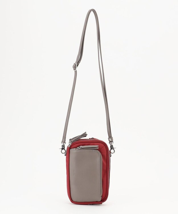 Y'SACCS ナイロン×リサイクルレザー　コンビマルチポシェット ワイン