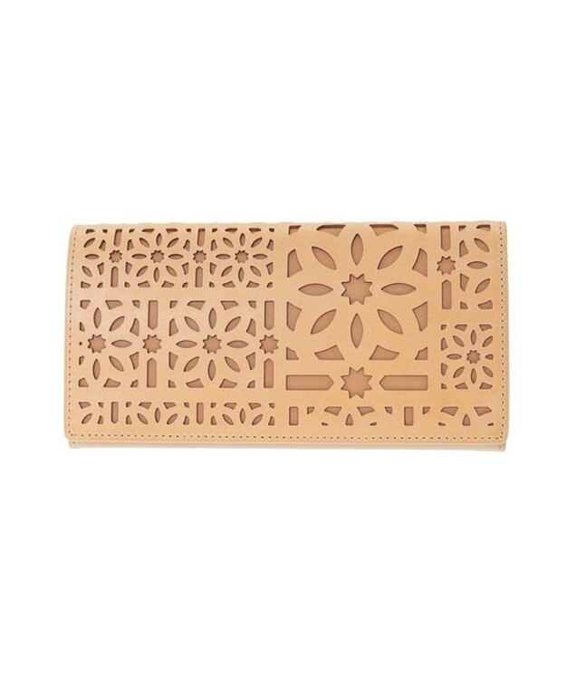 genten マルチカットワークミニ　長財布 ハニーベージュ