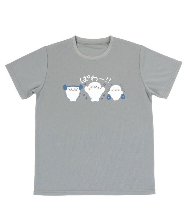 Mother garden しろたん ドライ ぱわー柄 Tシャツ 半袖 《灰色》  吸水速乾加工 レディース メンズ ユニセックス グレー