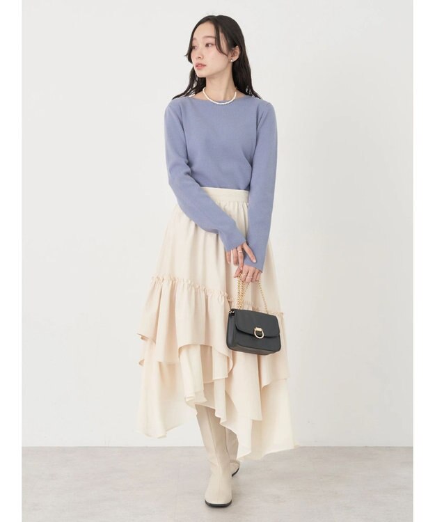 earth music&ecology イレヘムティアードスカート Ivory