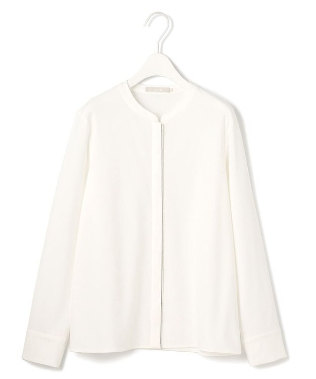 ICB 【洗える】コンパクトモクロディ バンドカラーカットソー［ボールチェーン］ オフホワイト系