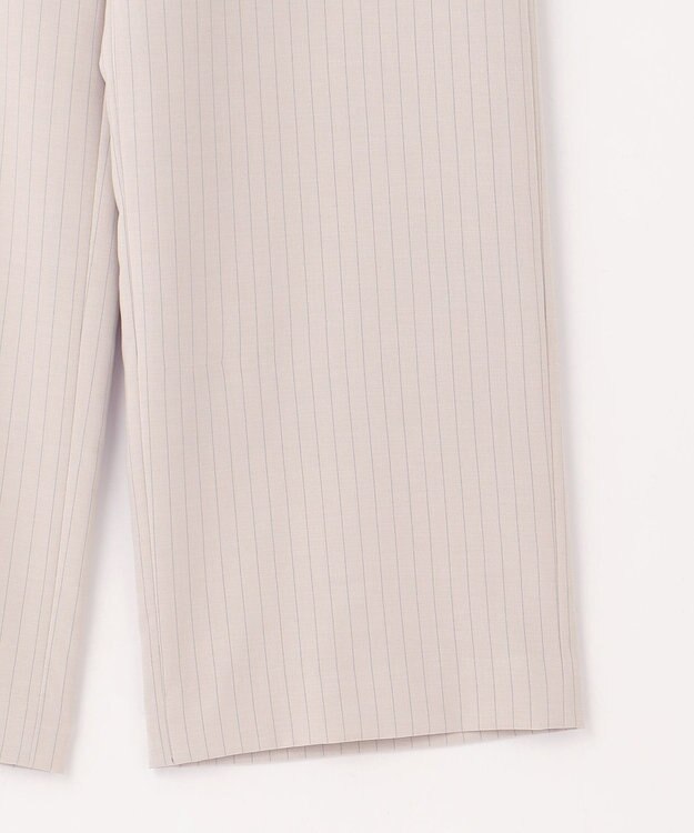 J.PRESS LADIES L 【洗える・吸汗速乾】ウェザーピンストライプ ワイド パンツ ベージュ系1