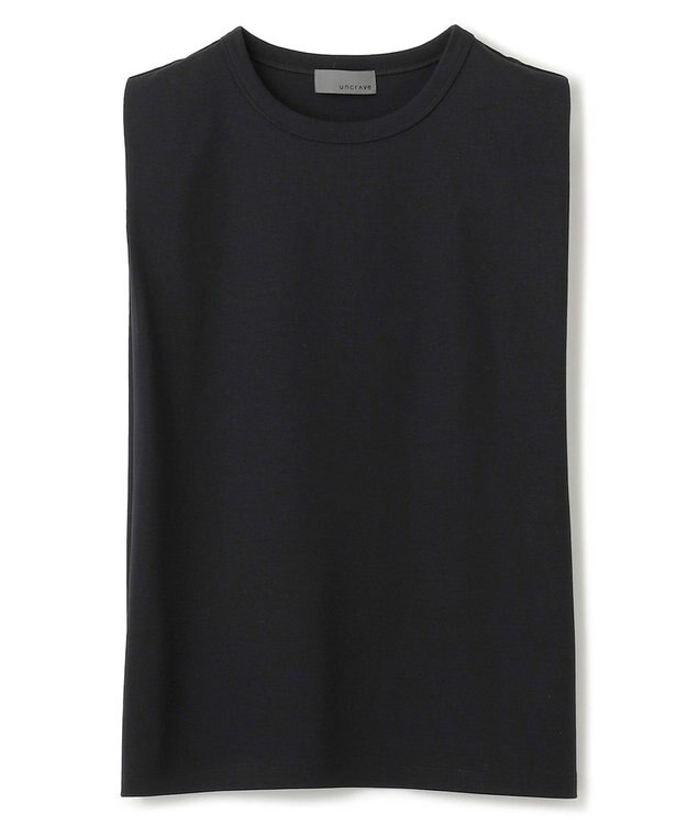 uncrave ダブルフェイスジャージー ノースリーブカットソー ブラック