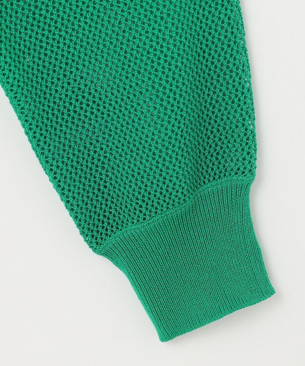 ANY L メッシュＶネックニットカーディガン グリーン