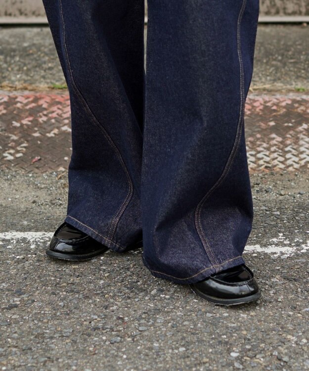 WEGO 【ユニセックス着用ITEM】カバーフィットフラップデニムパンツ デニムインディゴ