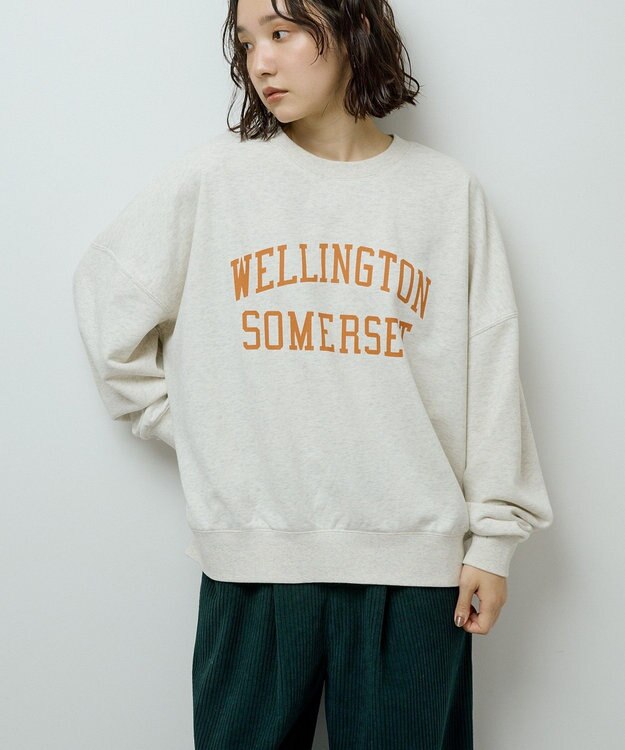 Green Parks オーバーサイズロゴ裏毛プルオーバー Oatmeal