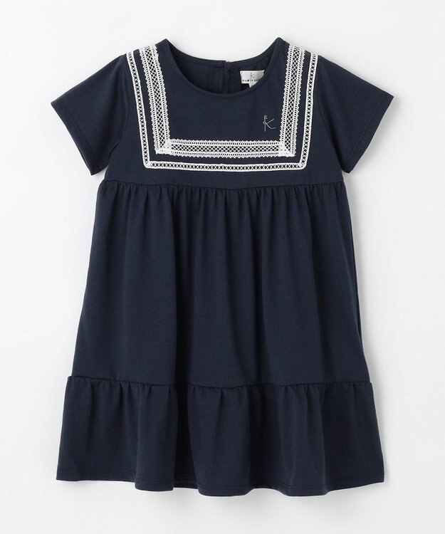 組曲 KIDS 【UVカット】【110-140㎝】セーラーレース ワンピース ネイビー