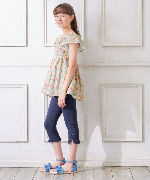 ANY KIDS フリル カプリ パンツ ネイビー