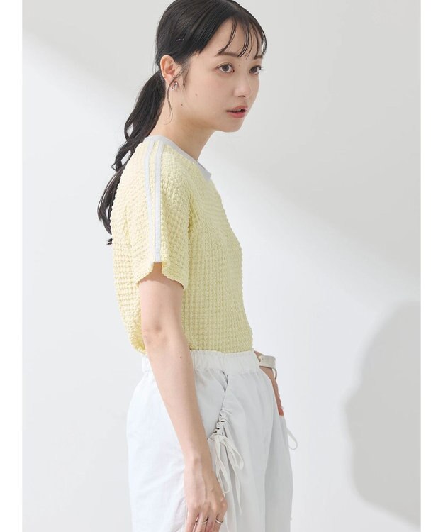 earth music&ecology ラインジャガードプルオーバー Yellow