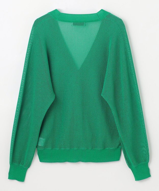 ANY L メッシュＶネックニットカーディガン グリーン