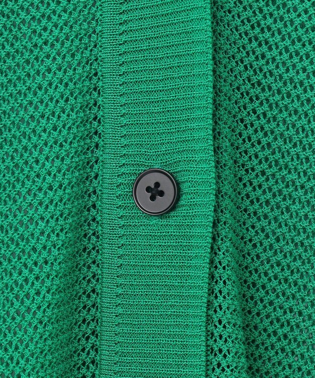 ANY L メッシュＶネックニットカーディガン グリーン