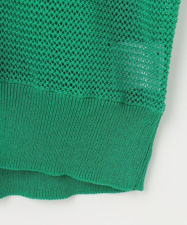 ANY L メッシュＶネックニットカーディガン グリーン