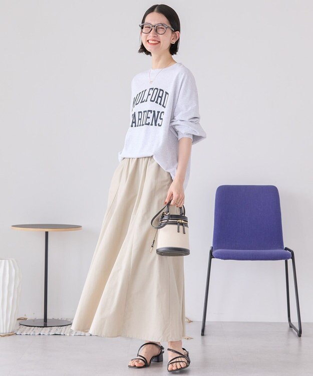 AMERICAN HOLIC ギャザーフレアスカート Gray Beige