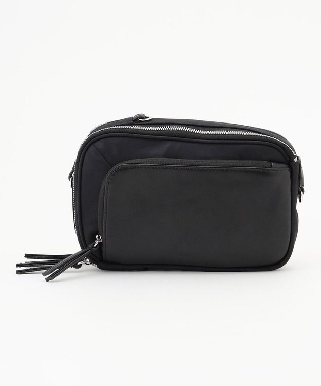 Y'SACCS ナイロン×リサイクルレザー　コンビマルチポシェット ブラック