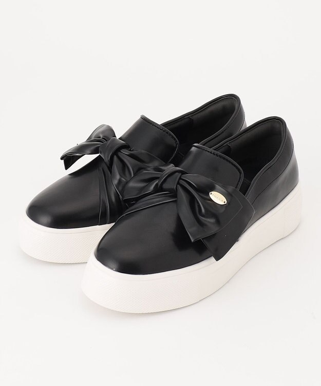 TOCCA 【晴雨兼用・軽量・抗菌消臭】NUANCE RIBBON SNEAKERS スニーカー ブラック系