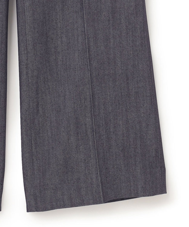 ICB L 【洗える】リアクティブソフトデニム　セミフレアパンツ インディゴ系