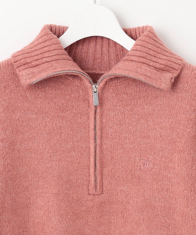 Feroux ハーフジップニット プルオーバー ピンク系