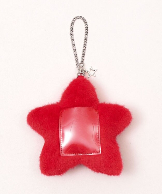 WEGO 【痛バ＆推し活グッズ】ふわふわスターIDフォトチャーム レッド