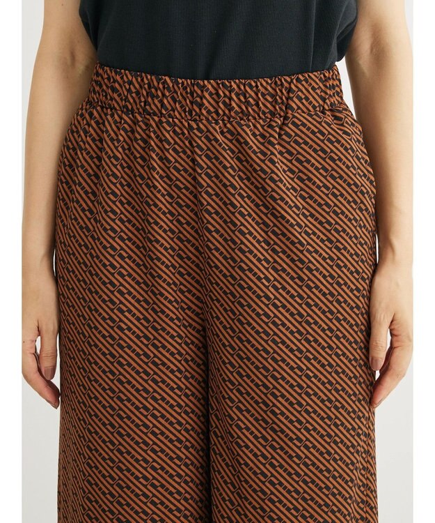 Green Parks ・ｆｕｒｒｙ　ｒａｔｅ　キカガクガラギャザーパンツ Brown