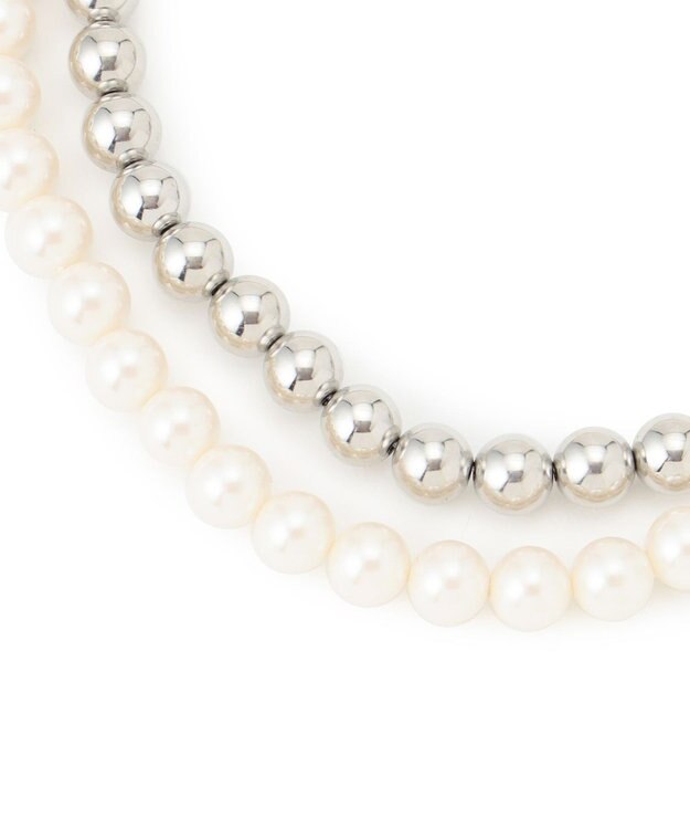 23区 【APPLAUDIR】パール＆ボールミックス ネックレス シルバー系