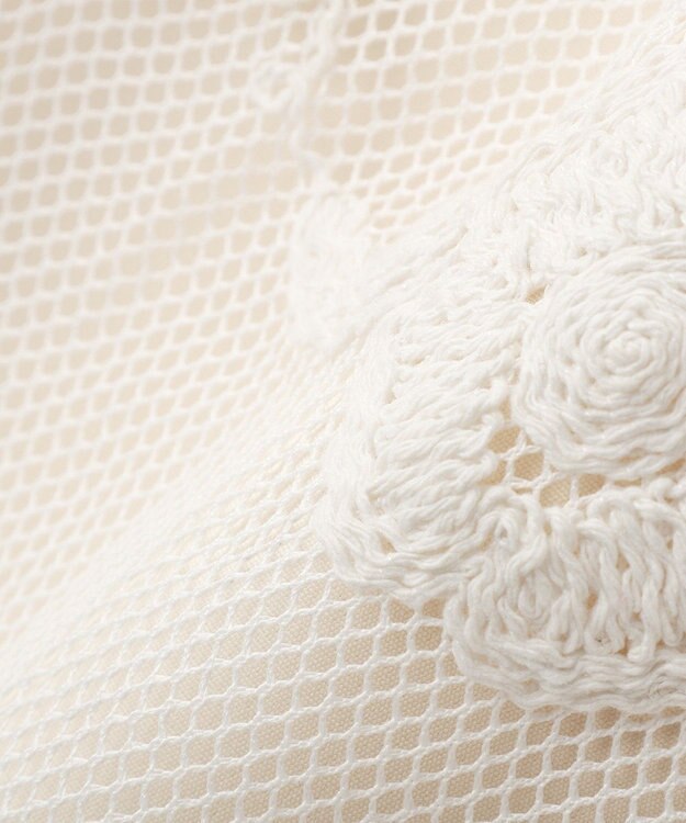 YECCA VECCA フラワー柄刺繍メッシュスカート Ivory
