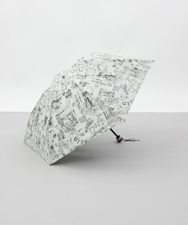 AURORA 【 Beaurance （ビューランス）】プリント夢が棲む場所　晴雨兼用傘（折りたたみ傘） ミントグリーン