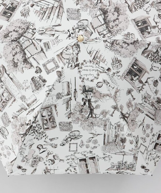 AURORA 【 Beaurance （ビューランス）】プリント夢が棲む場所　晴雨兼用傘（折りたたみ傘） トープ