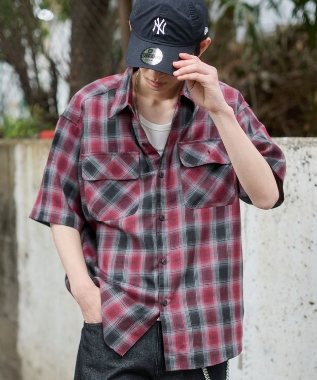 WEGO オンブレチェックシャツ（SS） 柄6