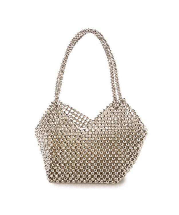 UNBILLION カシュカシュ cachecache / ビーズハート手提げバッグ シルバー