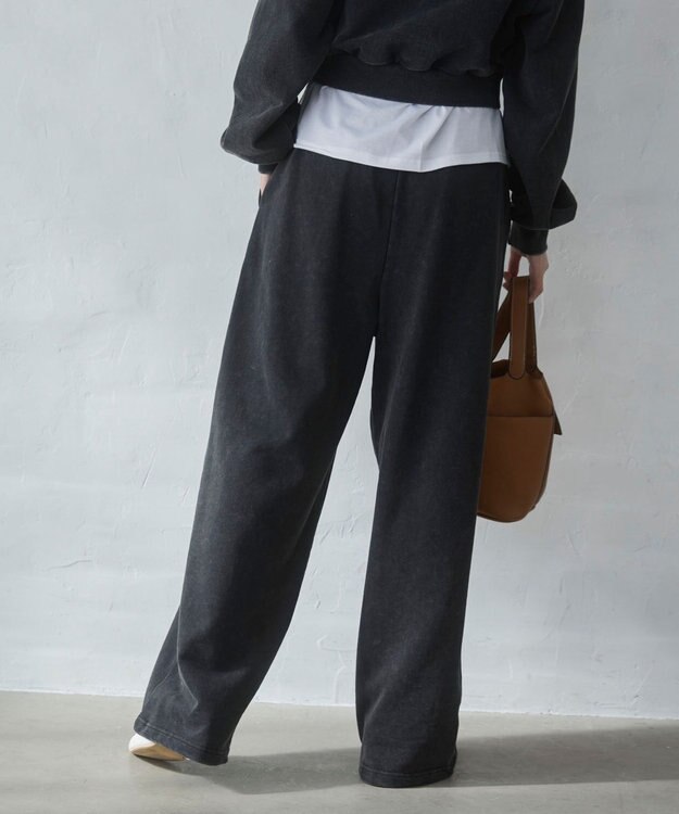 WEGO 【ウエストゴム/XSSMサイズ展開】スウェットワイドパンツ スミクロ