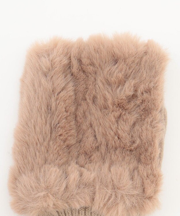 ANY ファーハンドグローブ ベージュ