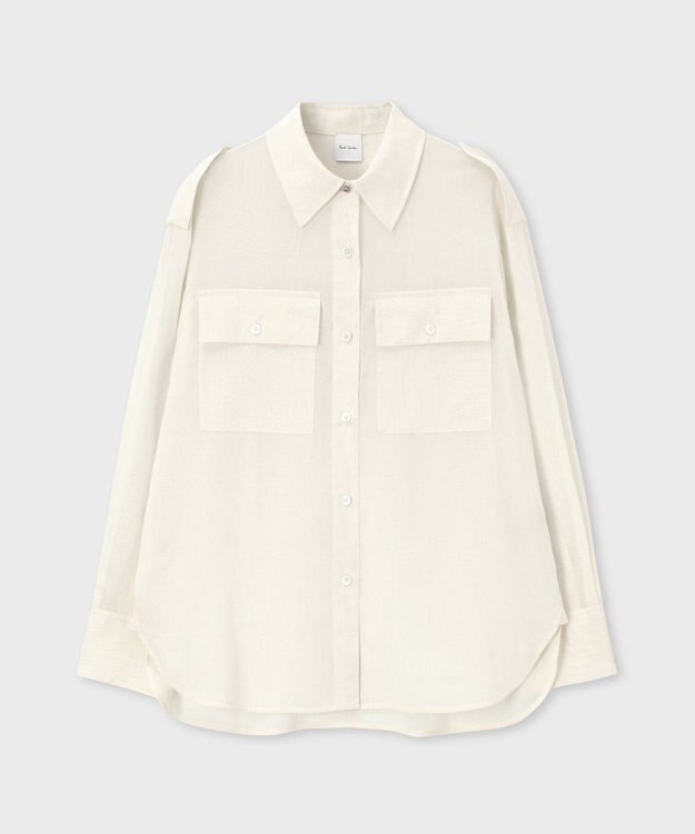 Paul Smith シアーコンビネーション 長袖シャツ オフホワイト