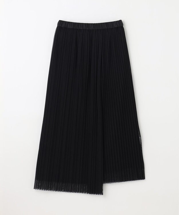 GRACE CONTINENTAL チュールタイトプリーツスカート ブラック