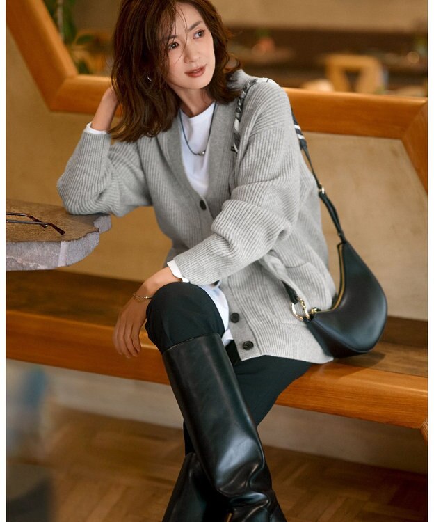 23区 【Oggi2月号掲載/洗える】ウォームストレッチ テーパード パンツ ブラック系