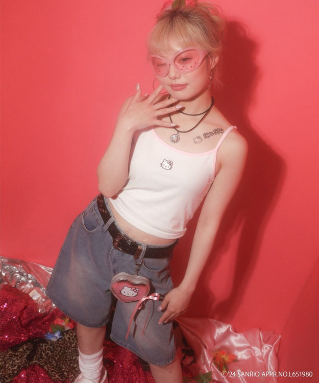 WEGO 【サンリオ】HELLOKITTYコラボ刺繍キャミ