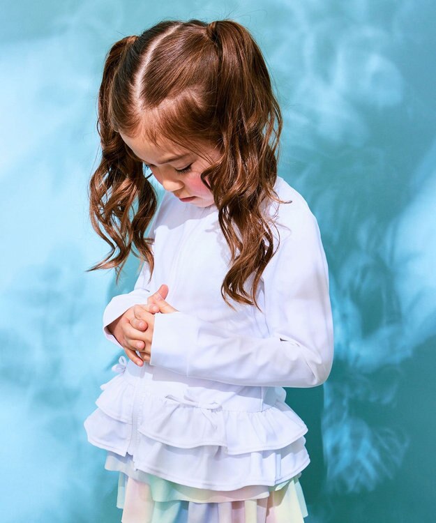 ANY KIDS 裾 フリル ラッシュガード ホワイト